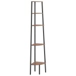 Vidaxl tagre d'angle 5 niveaux marron fonc et noir 45, 5x31, 5x180 cm