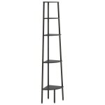 Vidaxl tagre d'angle 5 niveaux noir 45, 5x31, 5x180 cm