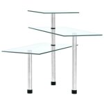 Vidaxl �tag�re d'angle de cuisine � 3 niveaux verre tremp�