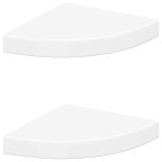Vidaxl �tag�res d'angle flottantes 2 pcs blanc 25x25x3, 8 cm mdf