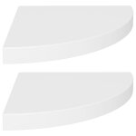 Vidaxl tagres d'angle flottantes 2 pices blanc 35x35x3, 8 cm mdf