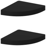 Vidaxl �tag�res d'angle flottantes 2 pcs noir 25x25x3, 8 cm mdf