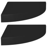 Vidaxl �tag�res d'angle flottantes 2 pcs noir 25x25x3, 8 cm mdf