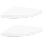 Vidaxl �tag�res d'angle flottantes 2 pi�ces blanc 35x35x3, 8 cm mdf