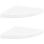 Vidaxl �tag�res d'angle flottantes 2pcs blanc brillant 35x35x3, 8cm mdf