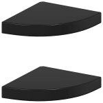 Vidaxl �tag�res d'angle flottantes 2pcs noir brillant 25x25x3, 8cm mdf