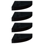 Vidaxl tagres d'angle flottantes 4 pcs noir brillant 25x25x3, 8cm mdf