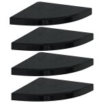 Vidaxl �tag�res d'angle flottantes 4 pcs noir brillant 35x35x3, 8cm mdf