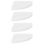 Vidaxl tagres d'angle flottantes 4pcs blanc brillant 35x35x3, 8cm mdf