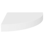Vidaxl tagre d'angle flottante blanc 25x25x3, 8 cm mdf