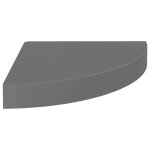 Vidaxl �tag�re d'angle flottante gris brillant 25x25x3, 8 cm mdf