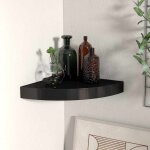 Vidaxl �tag�re d'angle flottante noir 25x25x3, 8 cm mdf