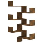 Vidaxl tagres d'angle murales 2 pcs chne fum 40x40x50 cm bois