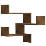 Vidaxl �tag�res d'angle murales 2 pcs ch�ne fum� 40x40x50 cm bois