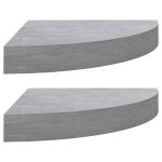 Vidaxl tagres d'angle murales 2 pcs gris bton 25x25x3, 8 cm mdf