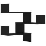 Vidaxl tagres d'angle murales 2 pcs noir 40x40x50 cm bois ingnierie