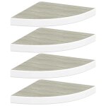 Vidaxl �tag�res d'angle murales 4 pcs ch�ne et blanc 35x35x3, 8 cm mdf