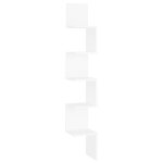 Vidaxl tagre d'angle murale blanc 20x20x127, 5 cm bois d?ingnierie