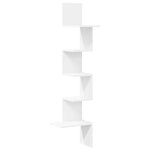 Vidaxl tagre d'angle murale blanc 32x32x127, 5 cm bois d'ingnierie