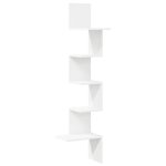 Vidaxl �tag�re d'angle murale blanc 32x32x127, 5 cm bois d'ing�nierie