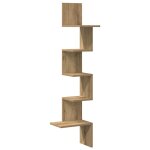 Vidaxl tagre d'angle murale chne artisanal 32x32x127, 5 cm
