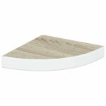 Vidaxl �tag�re d'angle murale ch�ne et blanc 25x25x3, 8 cm mdf