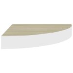 Vidaxl tagre d'angle murale chne et blanc 35x35x3, 8 cm mdf
