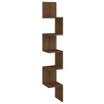 Vidaxl Étagère d'angle murale chêne brun 20x20x127, 5cm bois ingénierie Vidaxl Étagère d'angle murale chêne brun 20x20x127, 5cm bois ingénierie