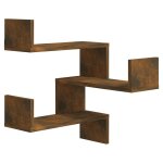 Vidaxl Étagère d'angle murale chêne fumé 40x40x50 cm bois d'ingénierie Vidaxl Étagère d'angle murale chêne fumé 40x40x50 cm bois d'ingénierie