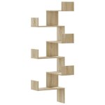 Vidaxl �tag�re d'angle murale ch�ne sonoma 45x45x147cm bois ing�nierie