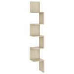 Vidaxl �tag�re d'angle murale ch�ne sonoma bois d'ing�nierie