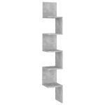 Vidaxl �tag�re d'angle murale gris b�ton bois d'ing�nierie