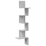 Vidaxl �tag�re d'angle murale sonoma gris 32x32x127, 5 cm