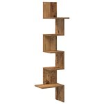 Vidaxl �tag�re d'angle murale vieux bois 32x32x127, 5cm bois ing�nierie