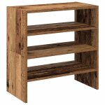 Vidaxl �tag�res � chaussures 2 pcs empilable vieux bois 60x30x30, 5 cm