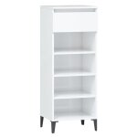 Vidaxl tagre  chaussures blanc brillant 40x36x105cm bois ingnierie