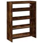Vidaxl Étagère à chaussures chêne fumé 60x25x81 cm bois d'ingénierie Vidaxl Étagère à chaussures chêne fumé 60x25x81 cm bois d'ingénierie