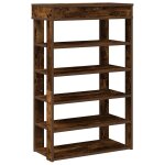 Vidaxl �tag�re � chaussures ch�ne fum� 60x30x98 cm bois d'ing�nierie