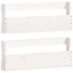 Vidaxl tagres  chaussures murales 2 pcs blanc 59x9x23 cm pin massif