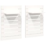 Vidaxl tagres de chevet murales 2 pcs blanc bois de pin massif