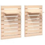 Vidaxl tagres de chevet murales 2 pcs bois de pin massif