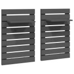 Vidaxl tagres de chevet murales 2 pcs gris bois de pin massif