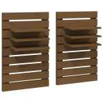 Vidaxl tagres de chevet murales 2 pcs marron miel bois de pin massif