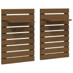 Vidaxl tagres de chevet murales 2 pcs marron miel bois de pin massif