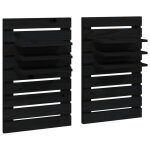 Vidaxl �tag�res de chevet murales 2 pcs noir bois de pin massif