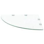 Vidaxl tagre de coin et supports chroms verre transparent 45x45 cm