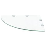 Vidaxl �tag�re de coin et supports chrom�s verre transparent 45x45 cm