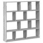 Vidaxl �tag�re cube murale 12 compartiments sonoma gris