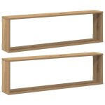 Vidaxl tagres cube murales 2 pcs chne artisanal bois ingnierie