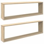 Vidaxl �tag�res cube murales 2 pcs ch�ne sonoma bois d'ing�nierie